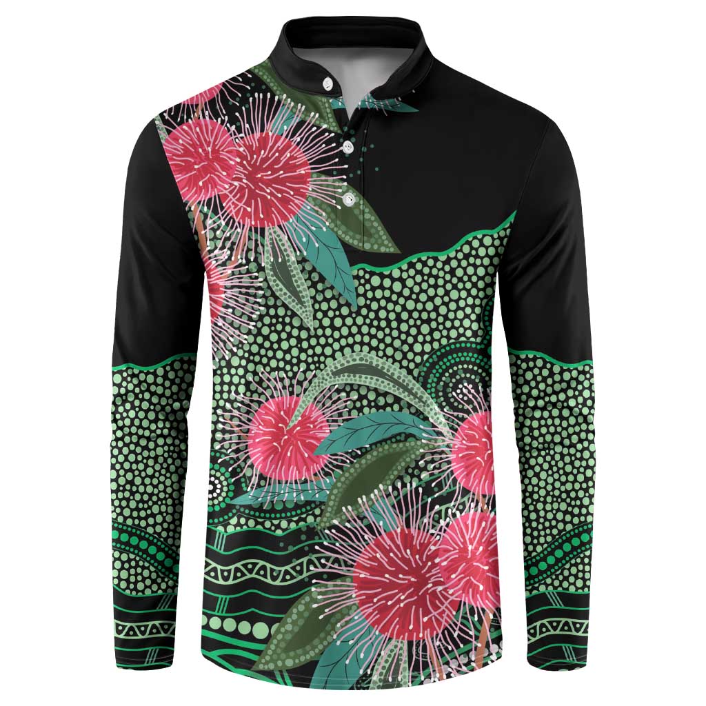 Australia Hakea Button Sweatshirt Aussie Native Flowers Indigenous Art - Aussie Hoodie