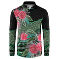 Australia Hakea Button Sweatshirt Aussie Native Flowers Indigenous Art - Aussie Hoodie