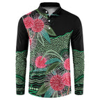 Australia Hakea Button Sweatshirt Aussie Native Flowers Indigenous Art - Aussie Hoodie