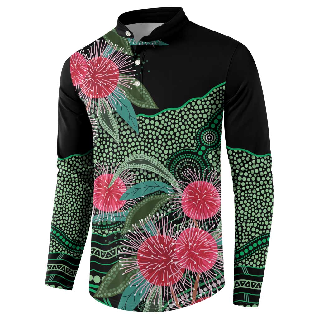 Australia Hakea Button Sweatshirt Aussie Native Flowers Indigenous Art - Aussie Hoodie