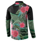 Australia Hakea Button Sweatshirt Aussie Native Flowers Indigenous Art - Aussie Hoodie