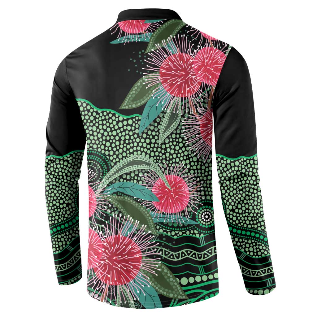 Australia Hakea Button Sweatshirt Aussie Native Flowers Indigenous Art - Aussie Hoodie
