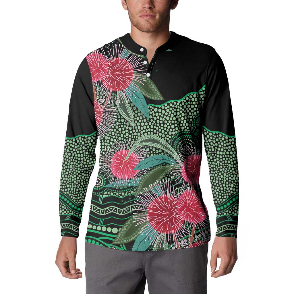 Australia Hakea Button Sweatshirt Aussie Native Flowers Indigenous Art - Aussie Hoodie
