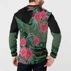 Australia Hakea Button Sweatshirt Aussie Native Flowers Indigenous Art - Aussie Hoodie