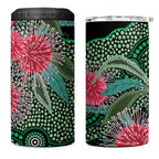 Australia Hakea 4 in 1 Can Cooler Tumbler Aussie Native Flowers Indigenous Art - Aussie Hoodie