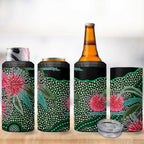 Australia Hakea 4 in 1 Can Cooler Tumbler Aussie Native Flowers Indigenous Art - Aussie Hoodie