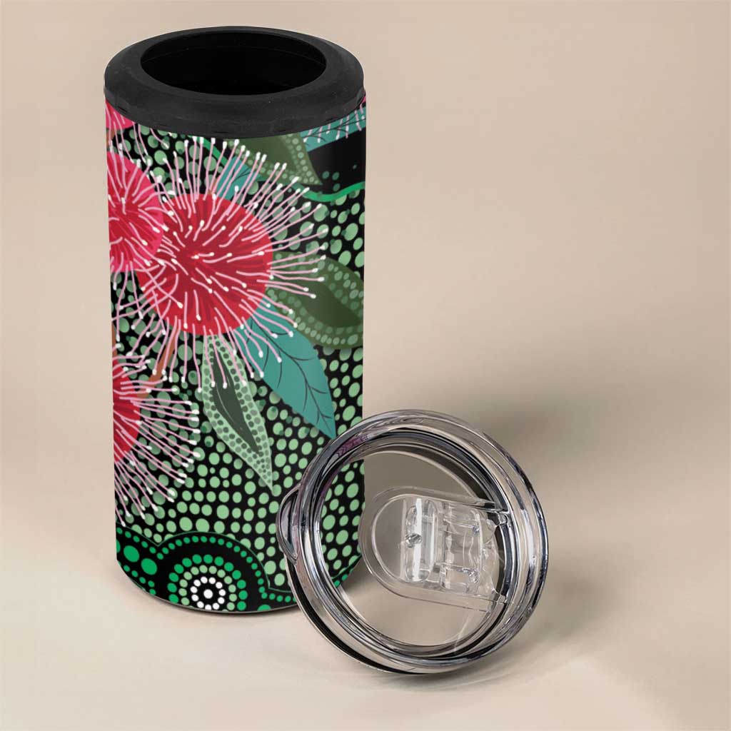 Australia Hakea 4 in 1 Can Cooler Tumbler Aussie Native Flowers Indigenous Art - Aussie Hoodie