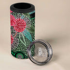 Australia Hakea 4 in 1 Can Cooler Tumbler Aussie Native Flowers Indigenous Art - Aussie Hoodie