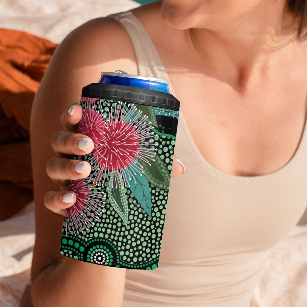 Australia Hakea 4 in 1 Can Cooler Tumbler Aussie Native Flowers Indigenous Art - Aussie Hoodie