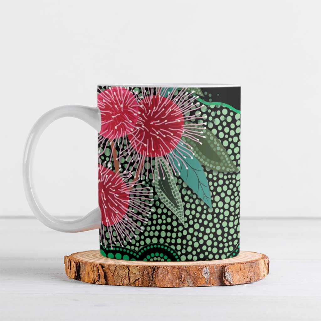 Australia Hakea Ceramic Mug Aussie Native Flowers Indigenous Art - Aussie Hoodie