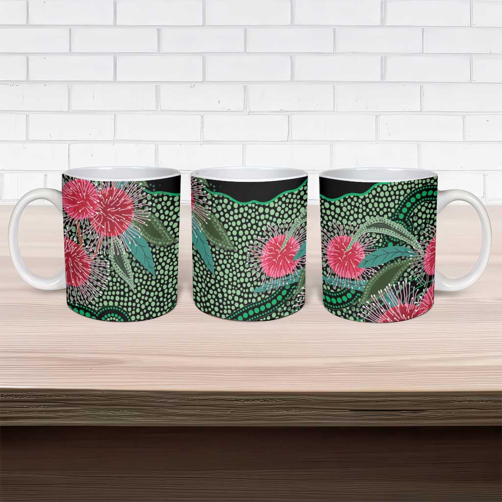 Australia Hakea Ceramic Mug Aussie Native Flowers Indigenous Art - Aussie Hoodie