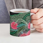 Australia Hakea Ceramic Mug Aussie Native Flowers Indigenous Art - Aussie Hoodie