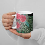 Australia Hakea Ceramic Mug Aussie Native Flowers Indigenous Art - Aussie Hoodie