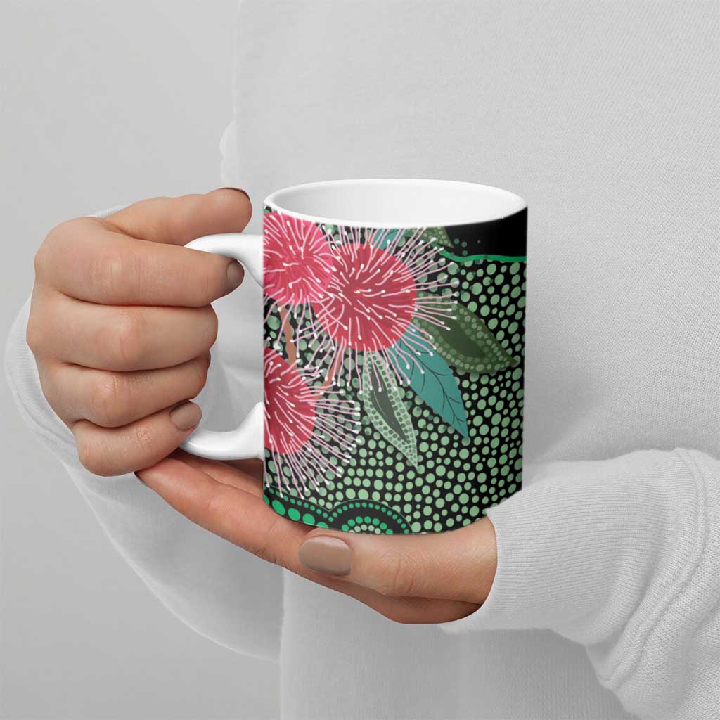 Australia Hakea Ceramic Mug Aussie Native Flowers Indigenous Art - Aussie Hoodie
