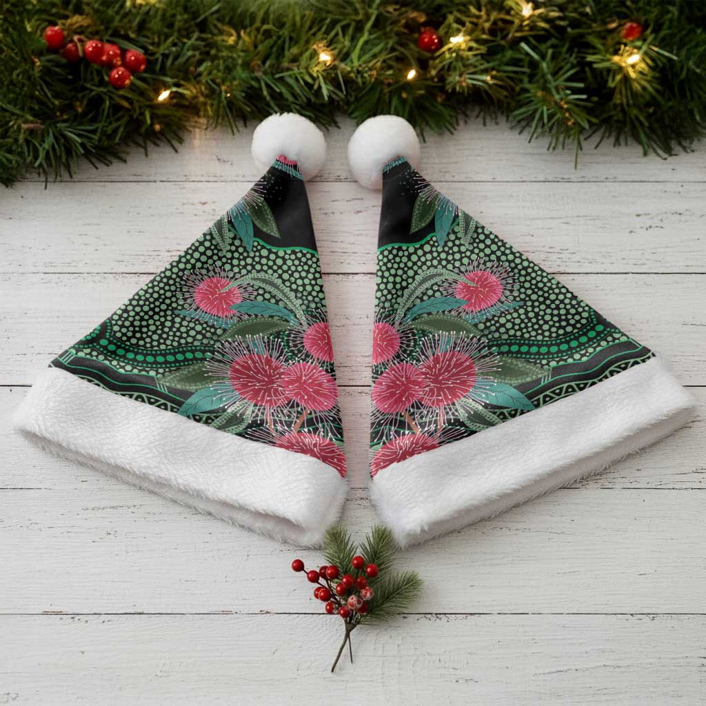 Australia Hakea Christmas Santa Hat Aussie Native Flowers Indigenous Art - Aussie Hoodie