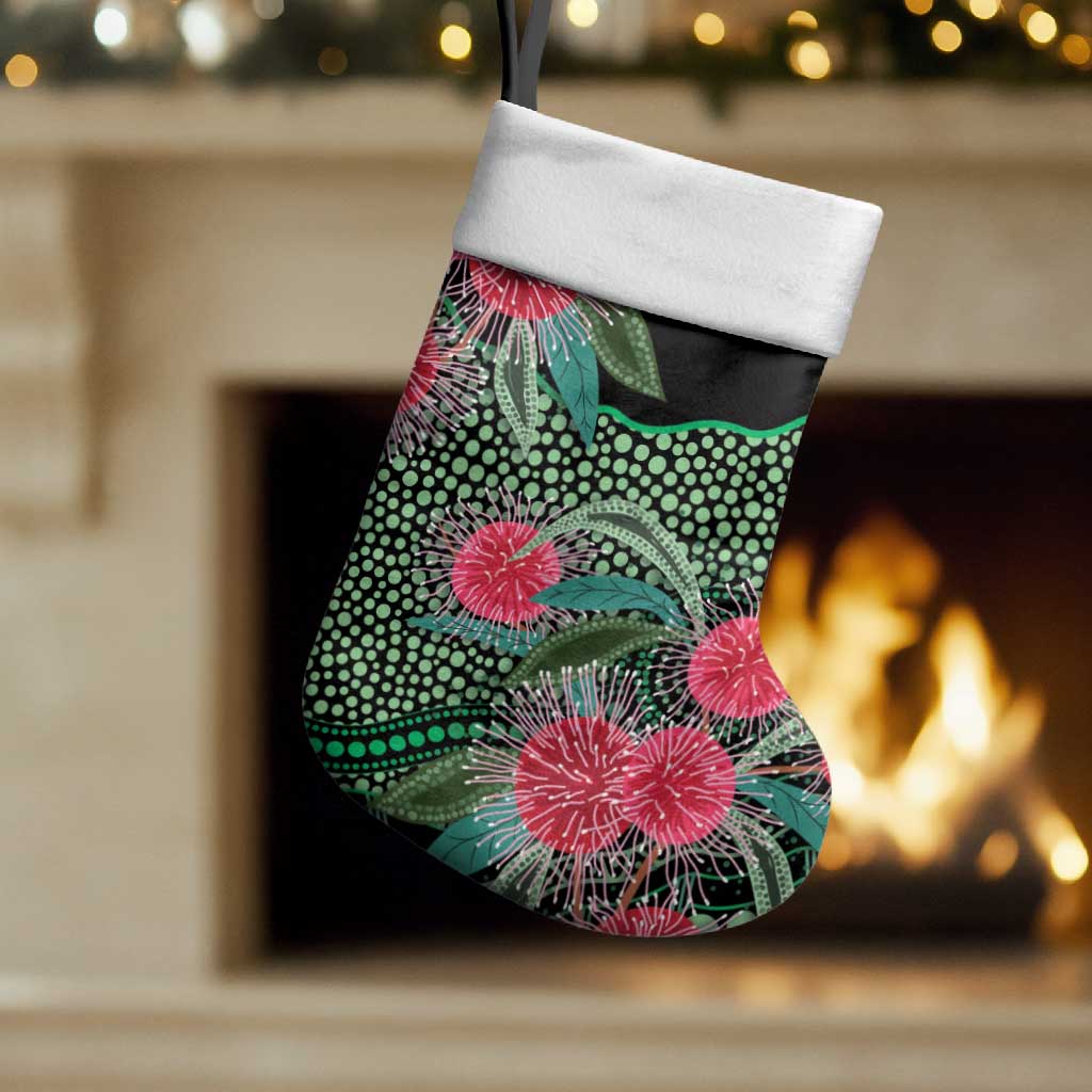 Australia Hakea Christmas Stocking Aussie Native Flowers Indigenous Art - Aussie Hoodie