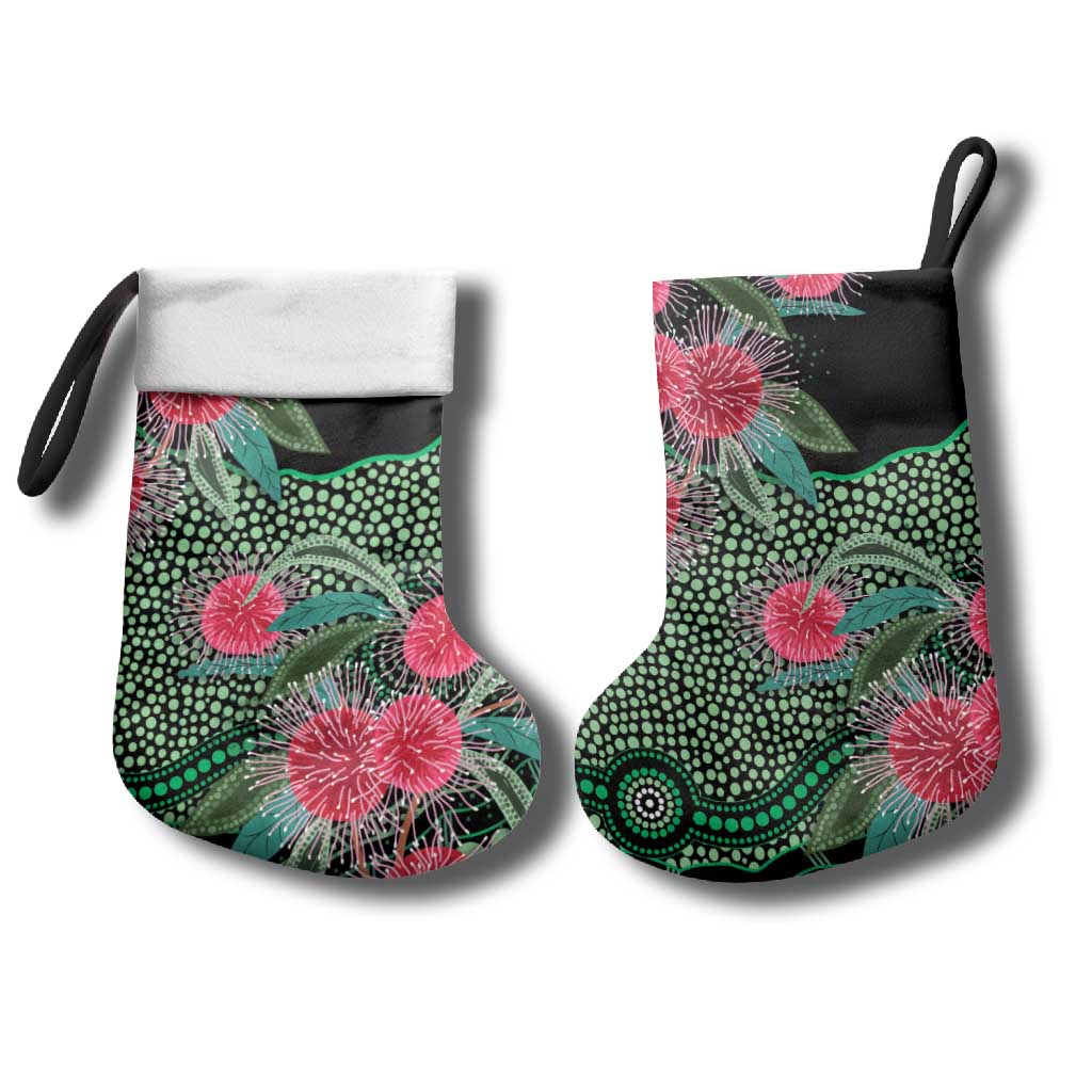 Australia Hakea Christmas Stocking Aussie Native Flowers Indigenous Art - Aussie Hoodie