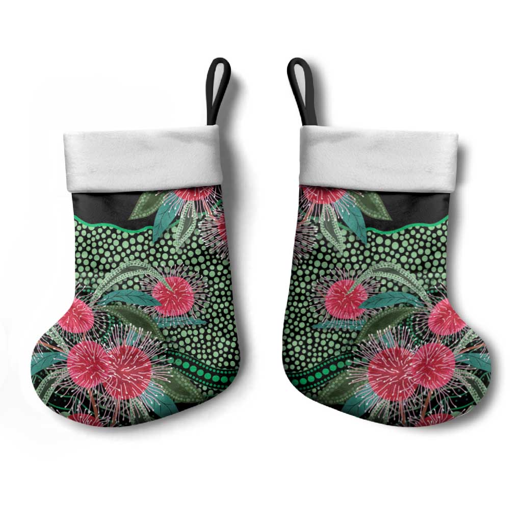 Australia Hakea Christmas Stocking Aussie Native Flowers Indigenous Art - Aussie Hoodie