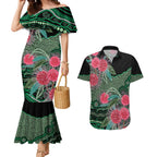 Australia Hakea Couples Matching Mermaid Dress and Hawaiian Shirt Aussie Native Flowers Indigenous Art - Aussie Hoodie