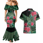 Australia Hakea Couples Matching Mermaid Dress and Hawaiian Shirt Aussie Native Flowers Indigenous Art - Aussie Hoodie