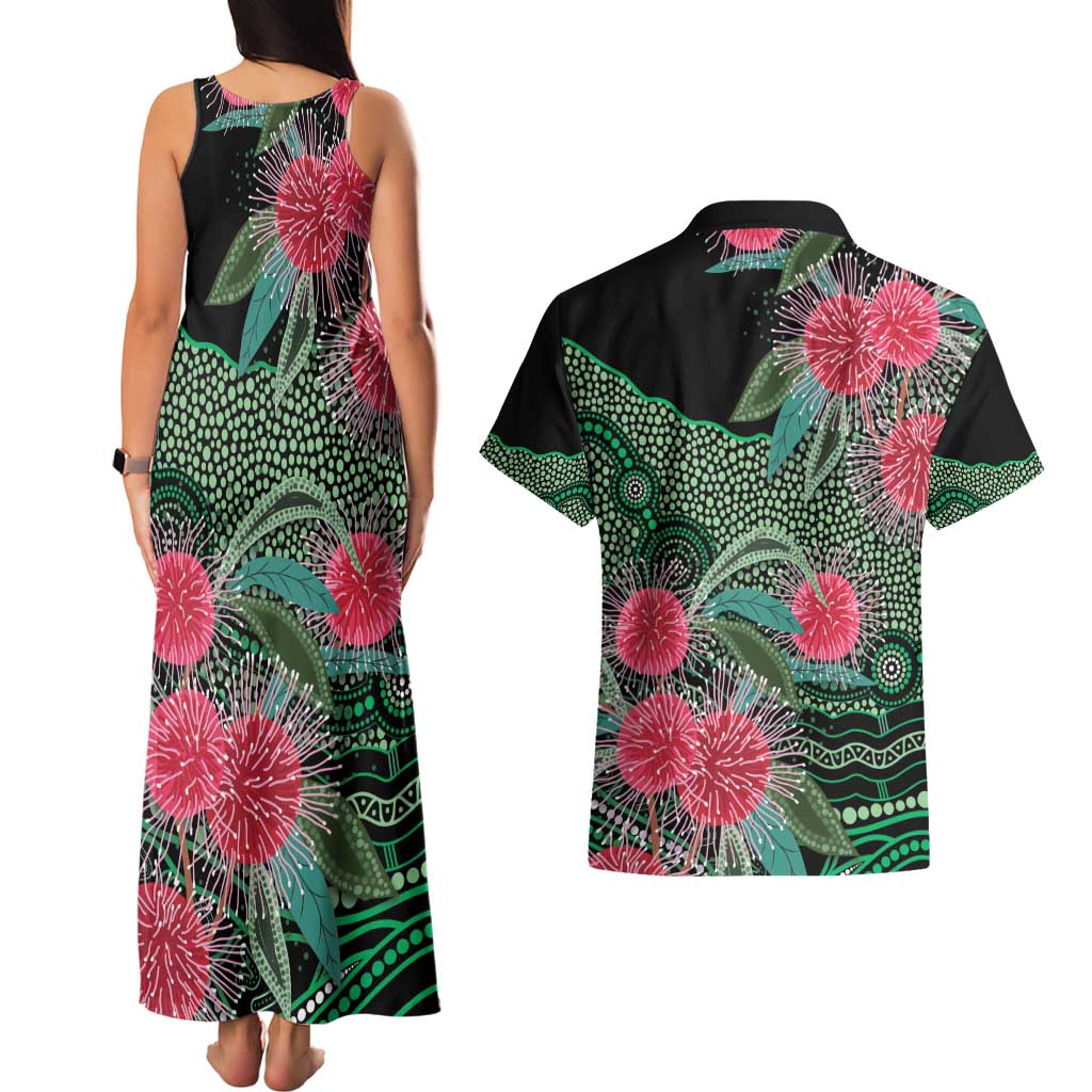 Australia Hakea Couples Matching Tank Maxi Dress and Hawaiian Shirt Aussie Native Flowers Indigenous Art - Aussie Hoodie