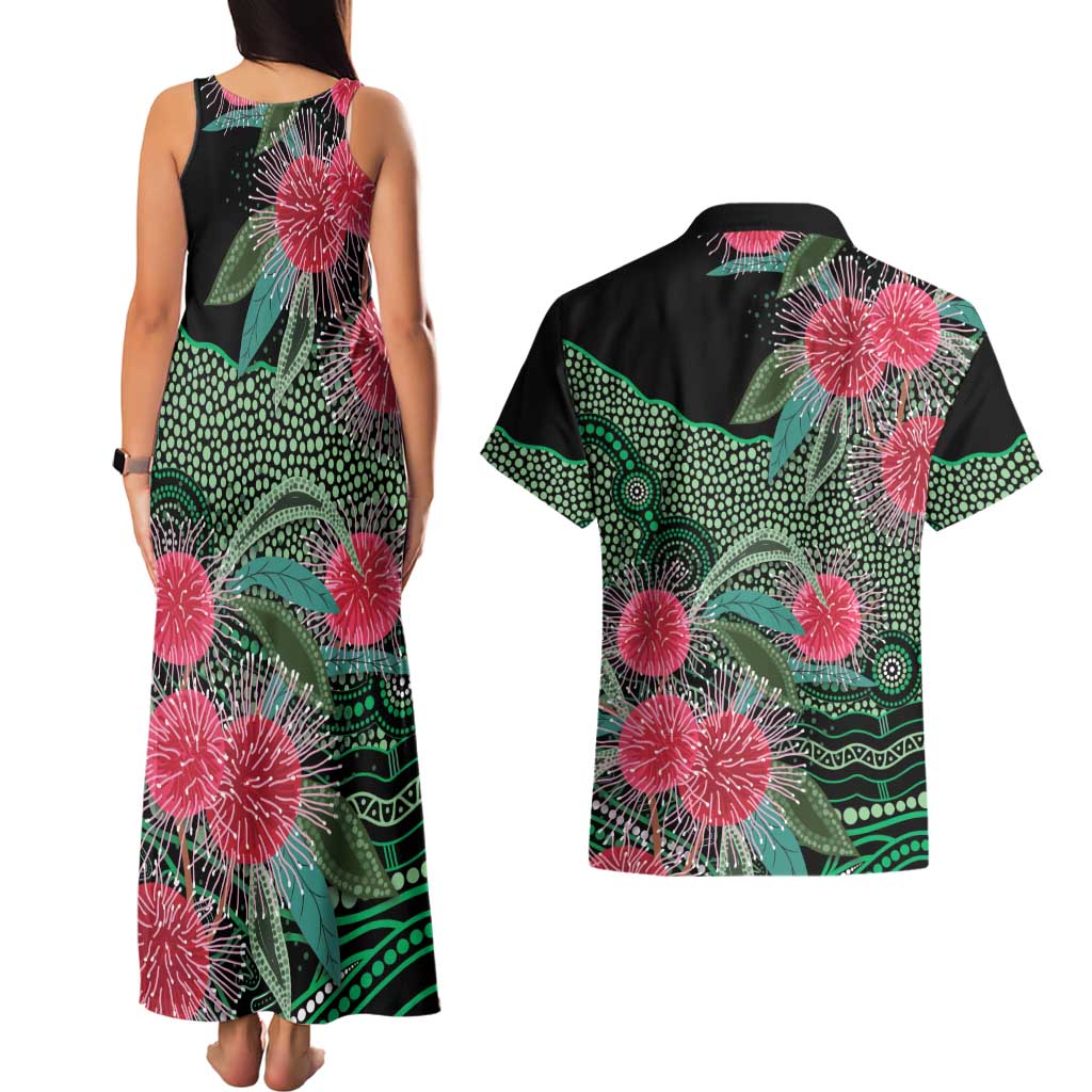 Australia Hakea Couples Matching Tank Maxi Dress and Hawaiian Shirt Aussie Native Flowers Indigenous Art - Aussie Hoodie
