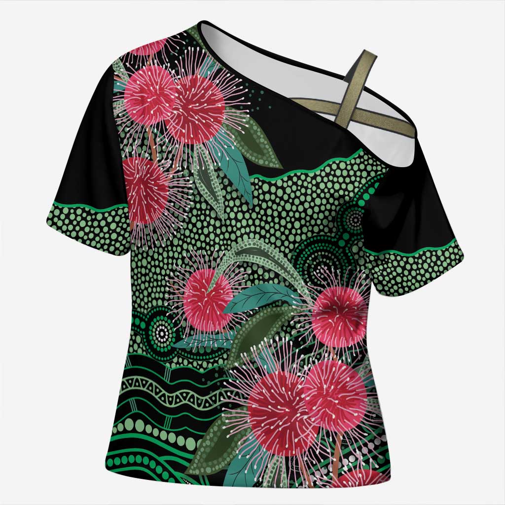 Australia Hakea Cross Shoulder Shirt Aussie Native Flowers Indigenous Art - Aussie Hoodie