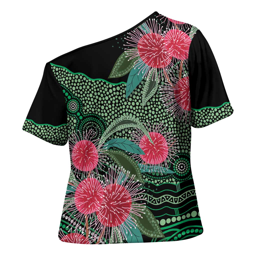 Australia Hakea Cross Shoulder Shirt Aussie Native Flowers Indigenous Art - Aussie Hoodie