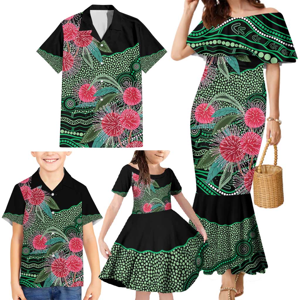 Australia Hakea Family Matching Mermaid Dress and Hawaiian Shirt Aussie Native Flowers Indigenous Art - Aussie Hoodie