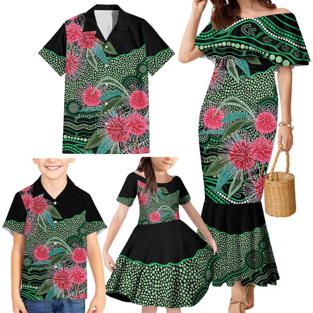 Australia Hakea Family Matching Mermaid Dress and Hawaiian Shirt Aussie Native Flowers Indigenous Art - Aussie Hoodie