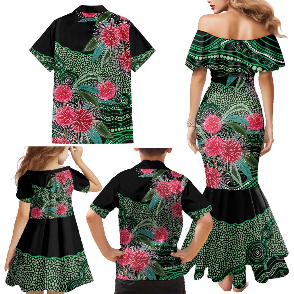 Australia Hakea Family Matching Mermaid Dress and Hawaiian Shirt Aussie Native Flowers Indigenous Art - Aussie Hoodie
