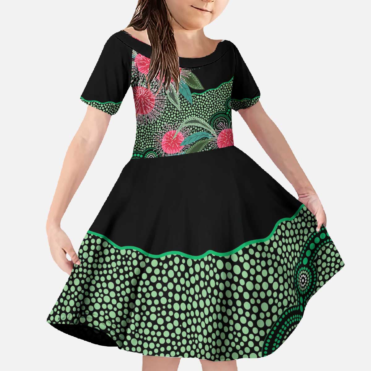 Australia Hakea Family Matching Off The Shoulder Long Sleeve Dress and Hawaiian Shirt Aussie Native Flowers Indigenous Art - Aussie Hoodie