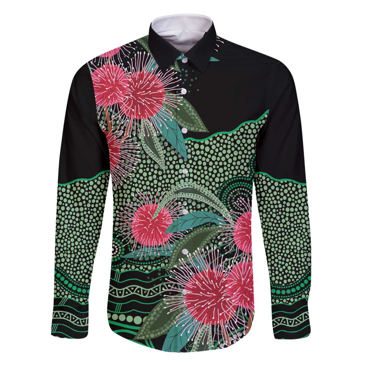 Australia Hakea Family Matching Off The Shoulder Long Sleeve Dress and Hawaiian Shirt Aussie Native Flowers Indigenous Art - Aussie Hoodie