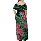 Australia Hakea Family Matching Off Shoulder Maxi Dress and Hawaiian Shirt Aussie Native Flowers Indigenous Art - Aussie Hoodie