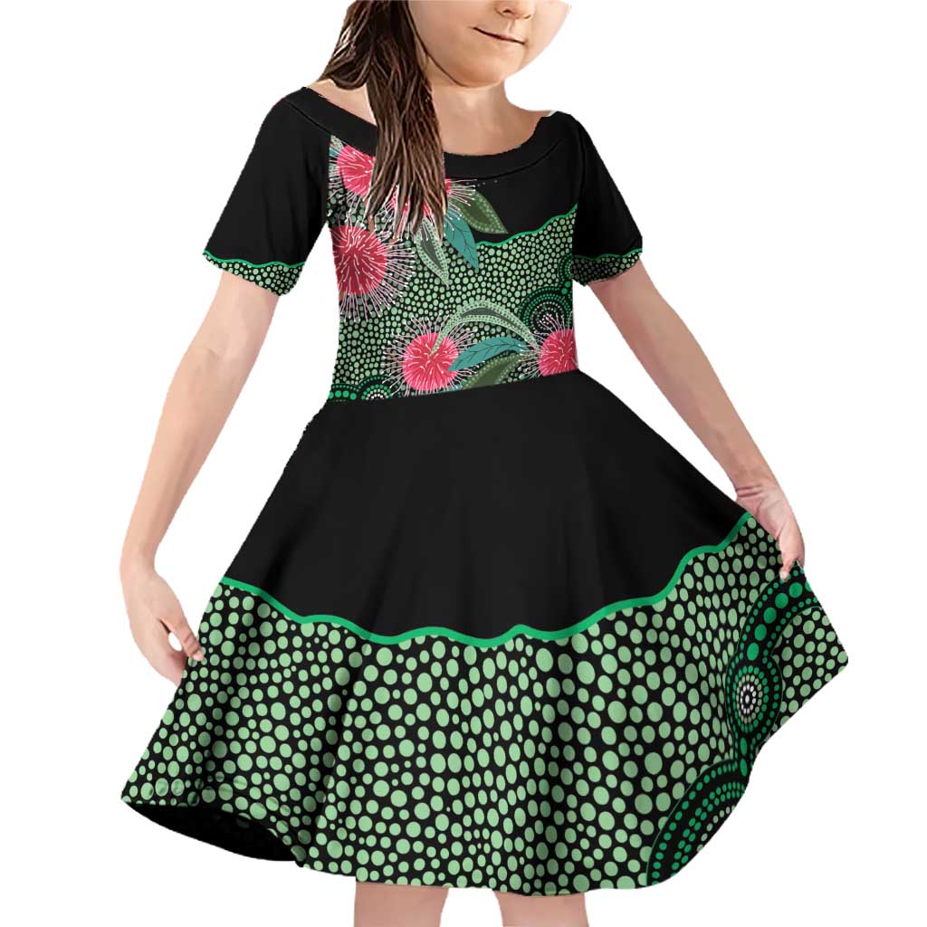 Australia Hakea Family Matching Off Shoulder Short Dress and Hawaiian Shirt Aussie Native Flowers Indigenous Art - Aussie Hoodie