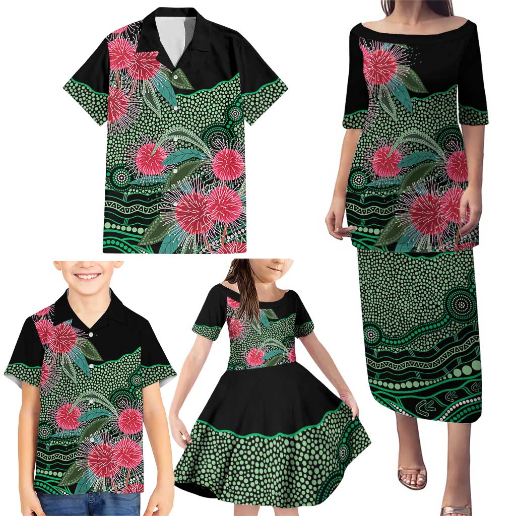 Australia Hakea Family Matching Puletasi and Hawaiian Shirt Aussie Native Flowers Indigenous Art - Aussie Hoodie