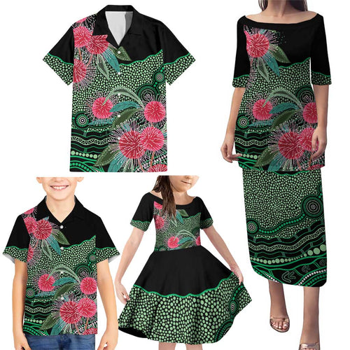 Australia Hakea Family Matching Puletasi and Hawaiian Shirt Aussie Native Flowers Indigenous Art - Aussie Hoodie