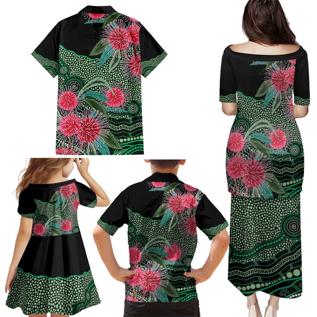 Australia Hakea Family Matching Puletasi and Hawaiian Shirt Aussie Native Flowers Indigenous Art - Aussie Hoodie