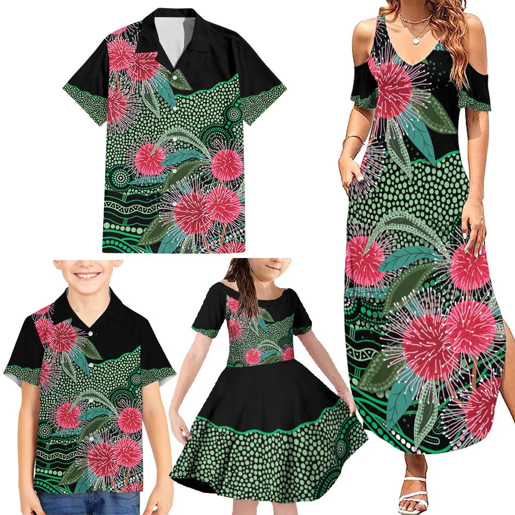 Australia Hakea Family Matching Summer Maxi Dress and Hawaiian Shirt Aussie Native Flowers Indigenous Art - Aussie Hoodie
