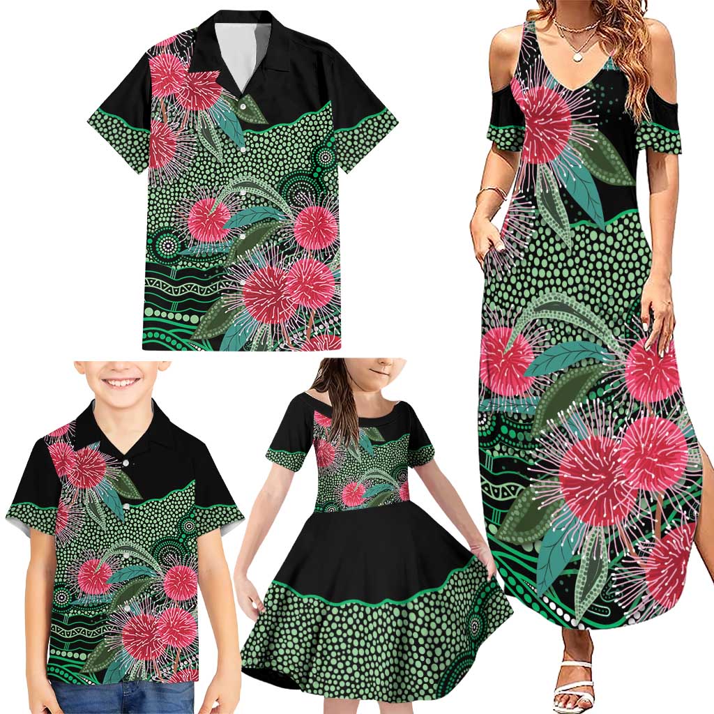 Australia Hakea Family Matching Summer Maxi Dress and Hawaiian Shirt Aussie Native Flowers Indigenous Art - Aussie Hoodie