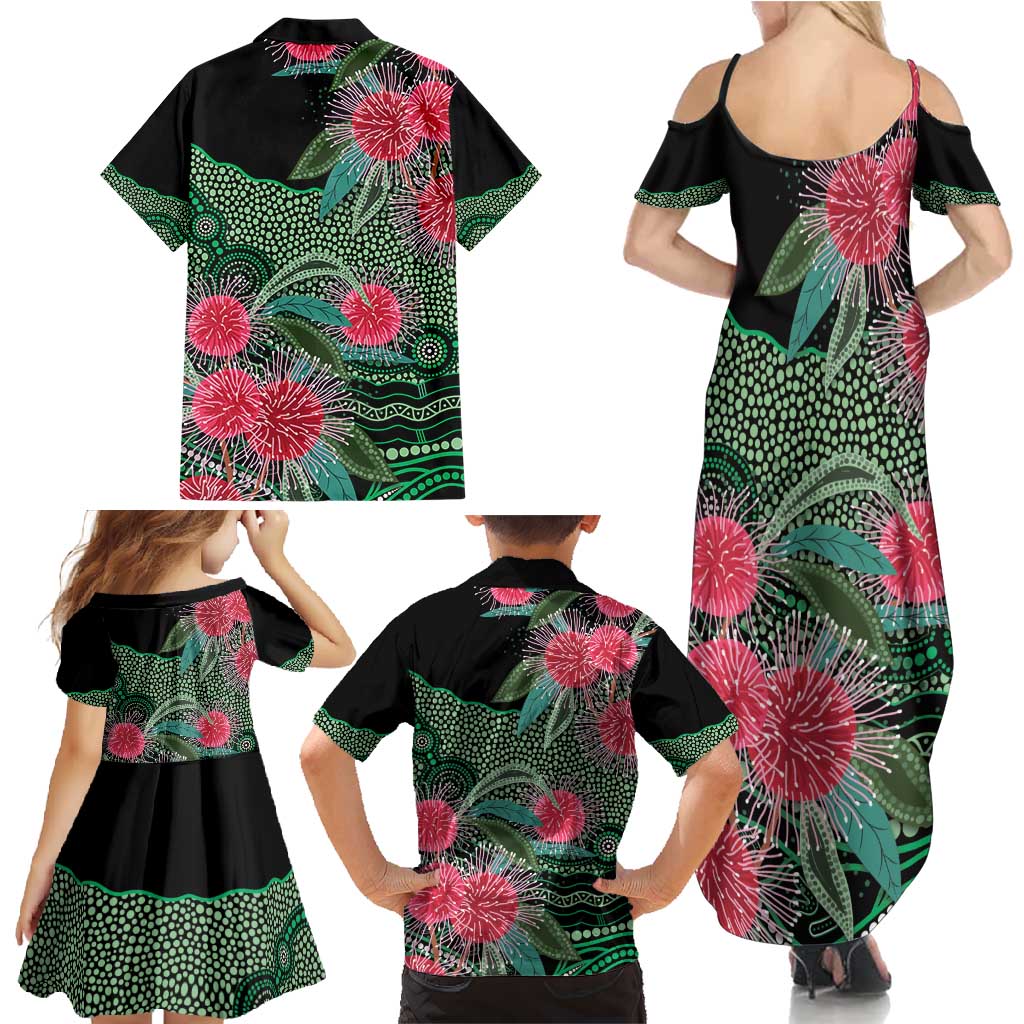 Australia Hakea Family Matching Summer Maxi Dress and Hawaiian Shirt Aussie Native Flowers Indigenous Art - Aussie Hoodie