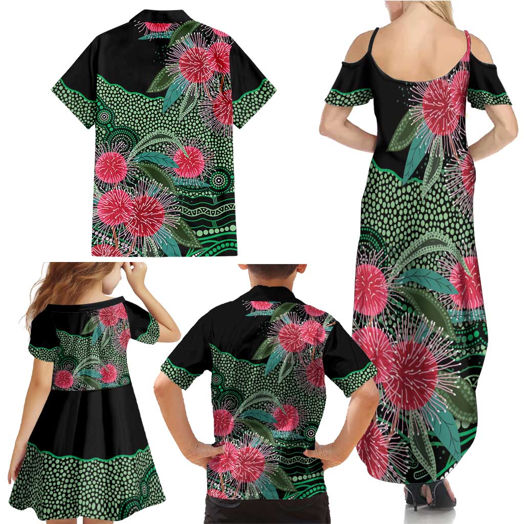 Australia Hakea Family Matching Summer Maxi Dress and Hawaiian Shirt Aussie Native Flowers Indigenous Art - Aussie Hoodie