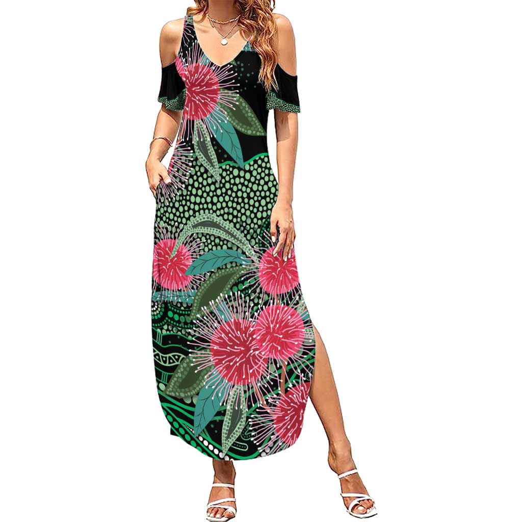 Australia Hakea Family Matching Summer Maxi Dress and Hawaiian Shirt Aussie Native Flowers Indigenous Art - Aussie Hoodie