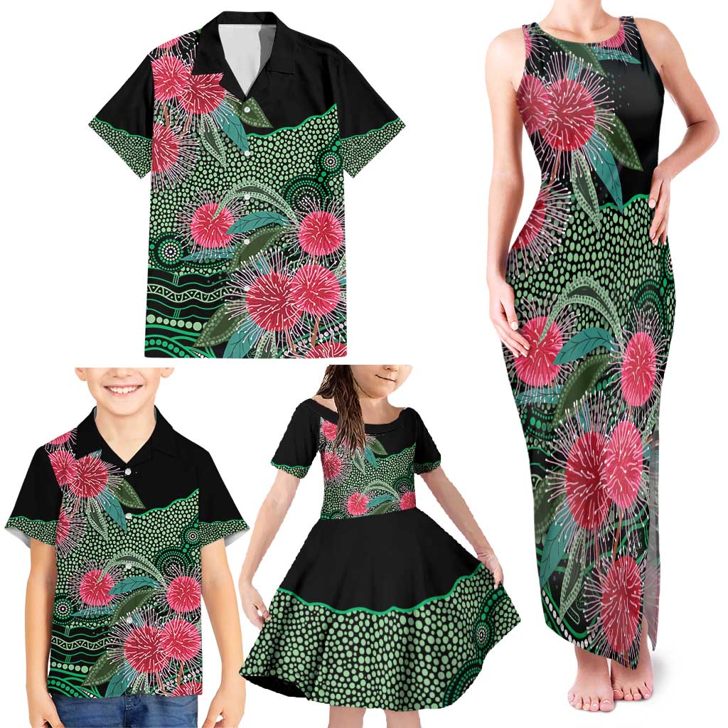 Australia Hakea Family Matching Tank Maxi Dress and Hawaiian Shirt Aussie Native Flowers Indigenous Art - Aussie Hoodie