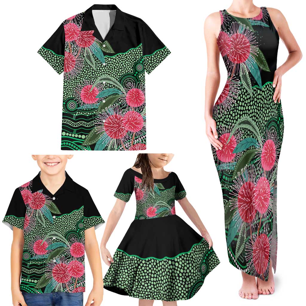 Australia Hakea Family Matching Tank Maxi Dress and Hawaiian Shirt Aussie Native Flowers Indigenous Art - Aussie Hoodie