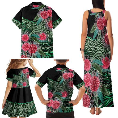 Australia Hakea Family Matching Tank Maxi Dress and Hawaiian Shirt Aussie Native Flowers Indigenous Art - Aussie Hoodie