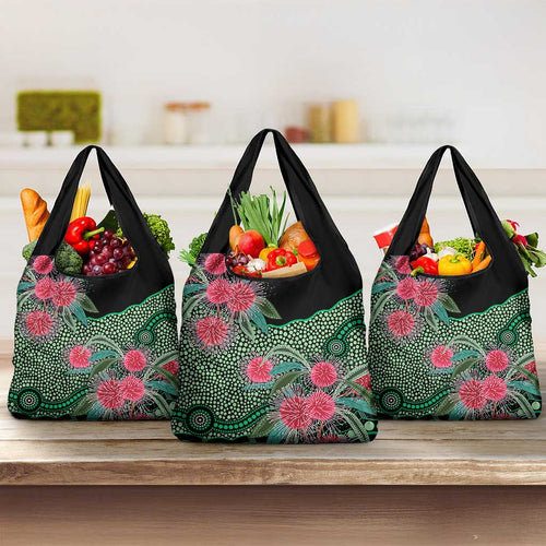 Australia Hakea Grocery Bag Aussie Native Flowers Indigenous Art - Aussie Hoodie