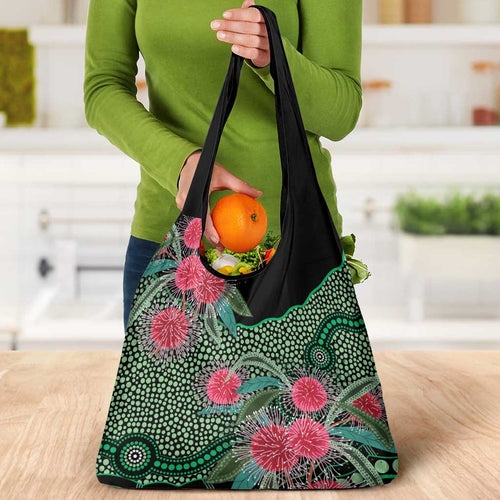 Australia Hakea Grocery Bag Aussie Native Flowers Indigenous Art - Aussie Hoodie