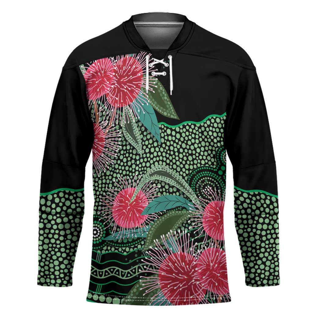 Australia Hakea Hockey Jersey Aussie Native Flowers Indigenous Art - Aussie Hoodie