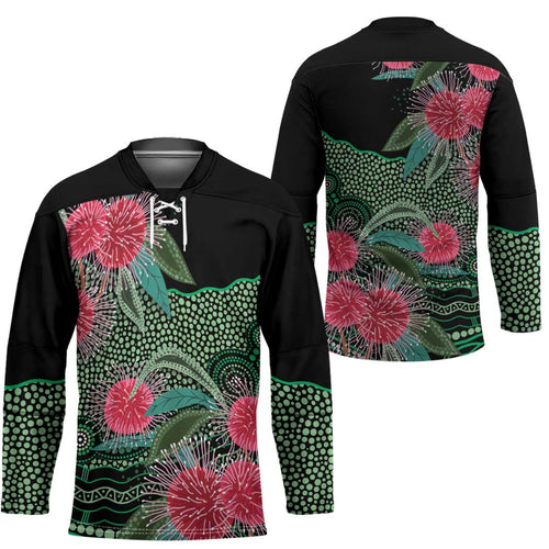 Australia Hakea Hockey Jersey Aussie Native Flowers Indigenous Art - Aussie Hoodie